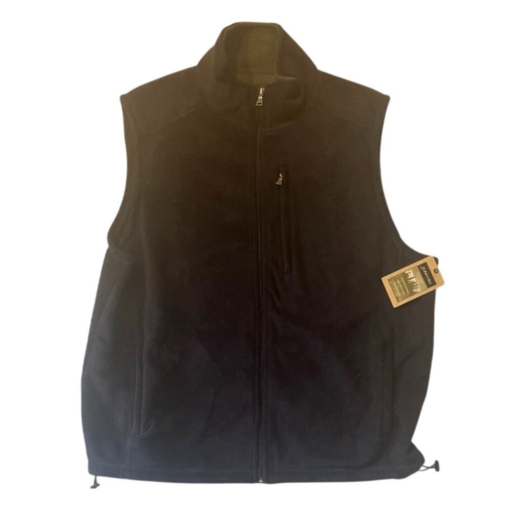St John's Bay Adirondack Fleece Vest - Full Zip - Navy Blue - XL - NEW
